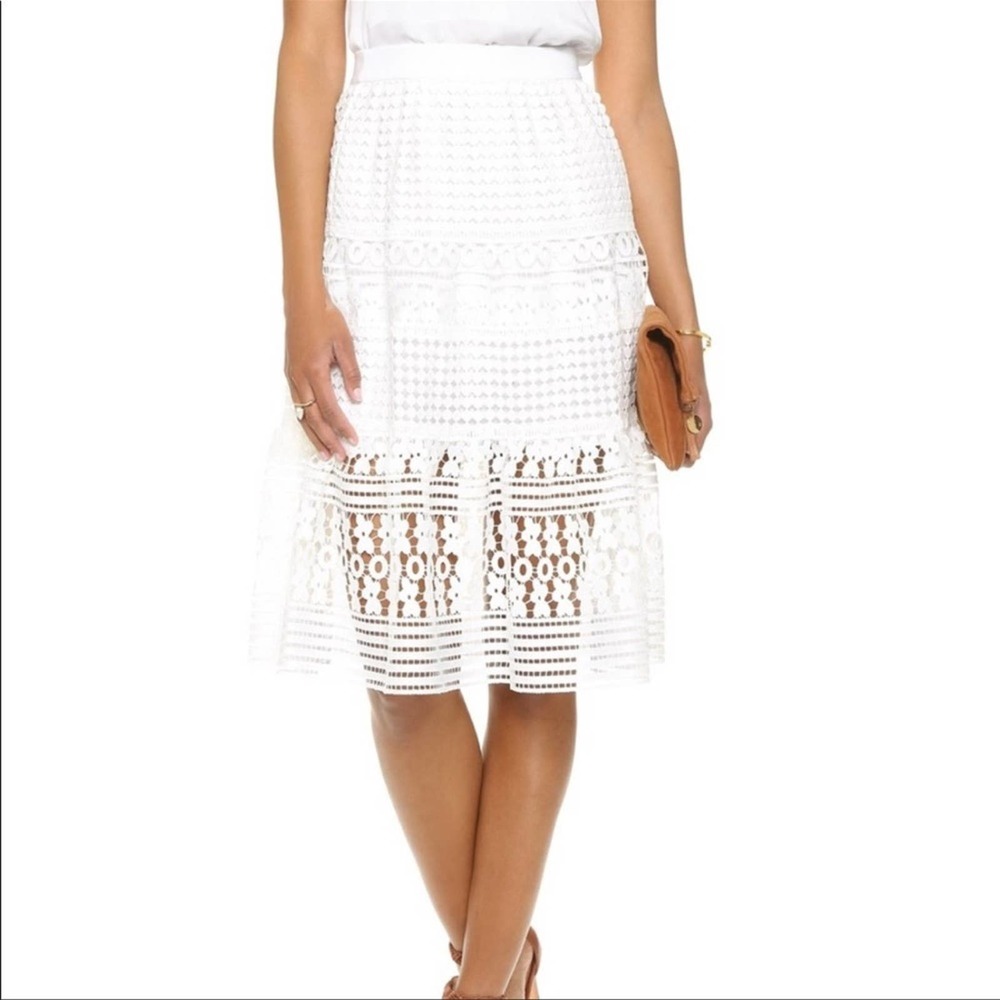 Diane Von Furstenberg Tiana Lace Midi Skirt Size 8